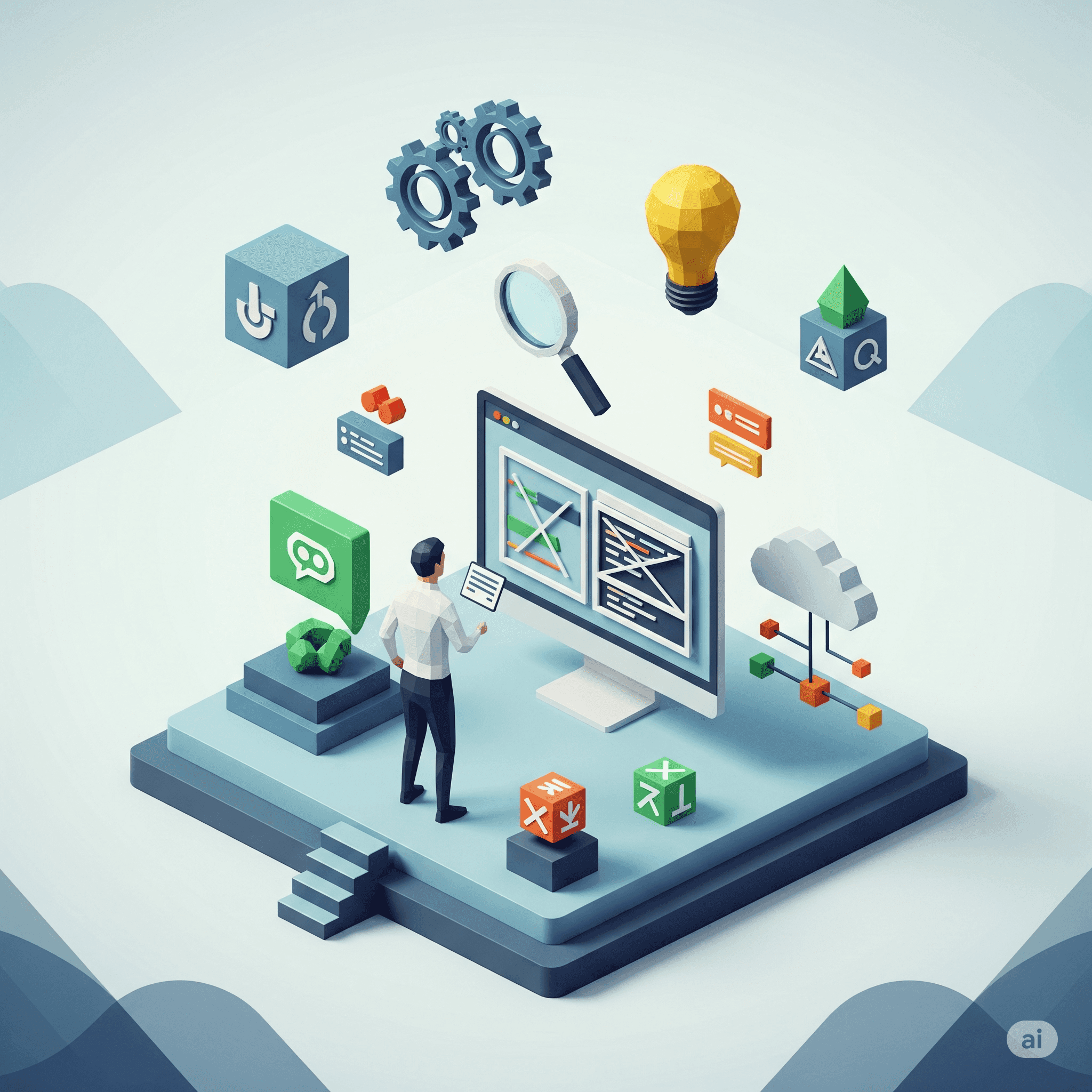 Abstract illustration of a consulting process