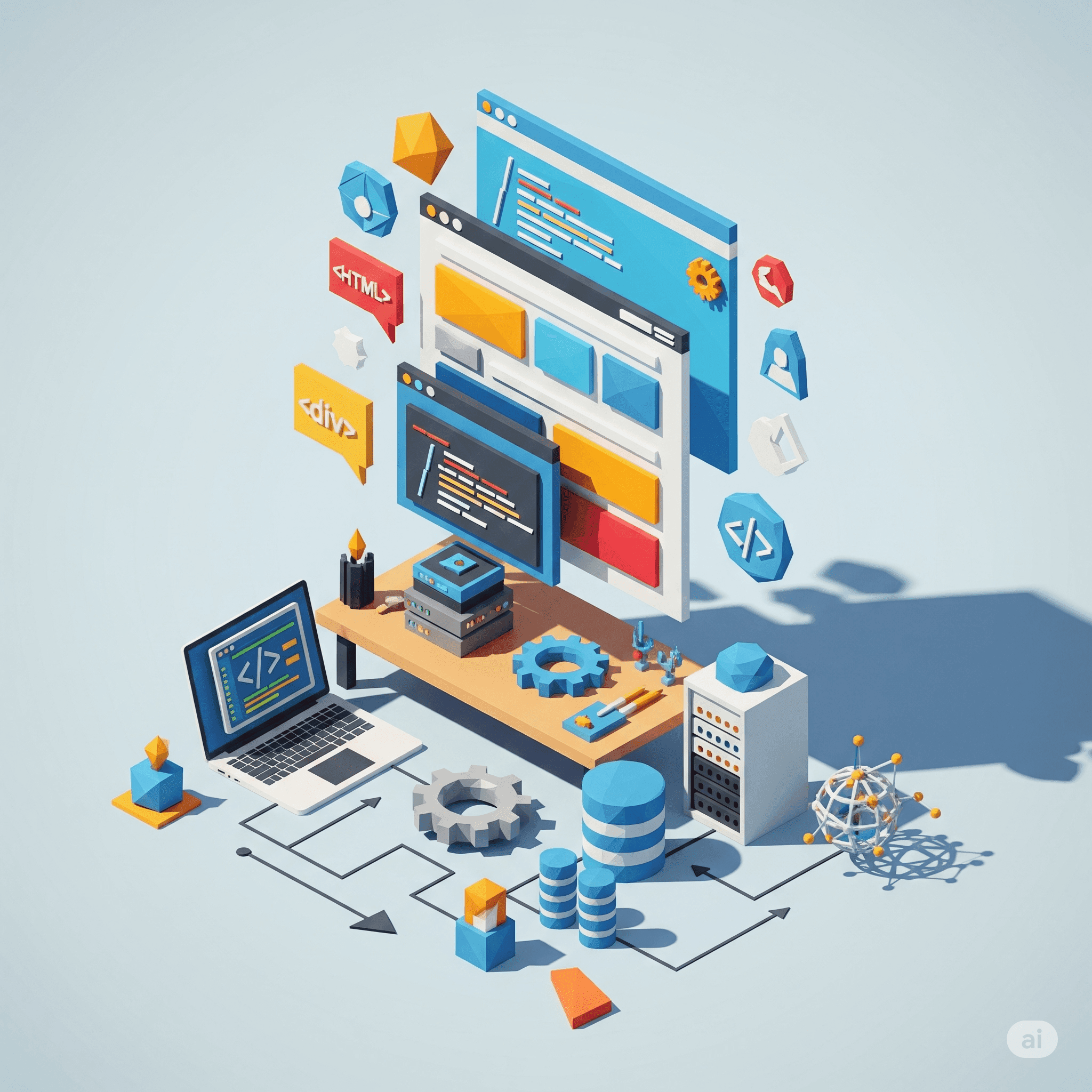 Abstract illustration of a development process